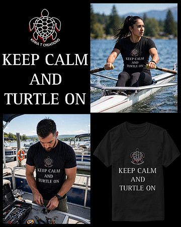 Keep Calm And Turtle On: Basic Dark T-Shirt (Black)