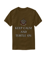 Keep Calm And Turtle On: Basic Dark T-Shirt (Brown)