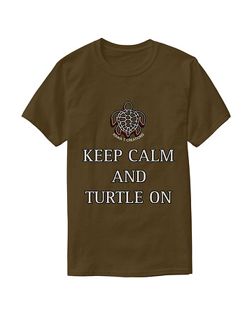 Keep Calm And Turtle On: Basic Dark T-Shirt (Brown)