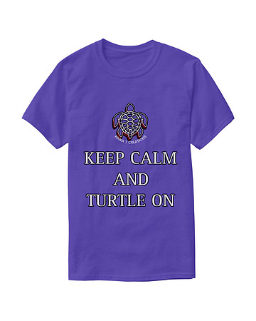 Keep Calm And Turtle On: Basic Dark T-Shirt (Purple)