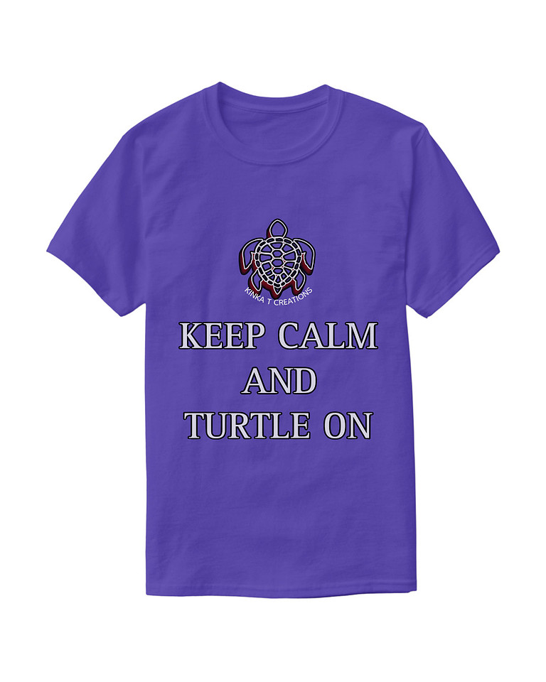 Keep Calm And Turtle On: Basic Dark T-Shirt (Purple)
