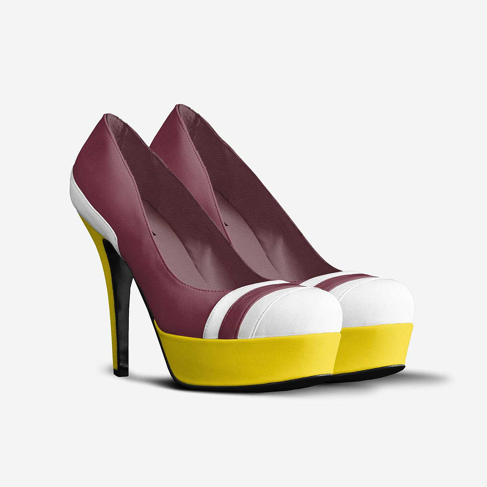 Striped Platform Pumps: Trojan