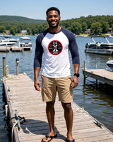 24x7x365 Don't Quit (RB): Baseball Style ¾ Raglan Sleeve T-Shirts  (White/Navy)