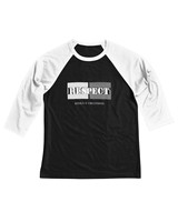 Respect: Baseball Style ¾ Raglan Sleeve T-Shirts  (Black/White)