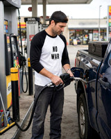 No War: Baseball Style ¾ Raglan Sleeve T-Shirts (White/Black)