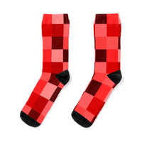 ($24.85) Stretchy Knit Crew Socks: Cube Rojo