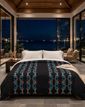 Duvet Cover: Echo: ᎤᏃᏴᎬᏂᏓᏳᏨᏓ: u-no-yv-gv-ni-da-yu-tsv-da