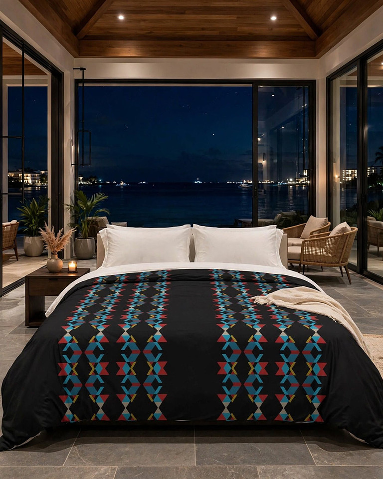 Echo: ᎤᏃᏴᎬᏂᏓᏳᏨᏓ: u-no-yv-gv-ni-da-yu-tsv-da: Duvet Cover