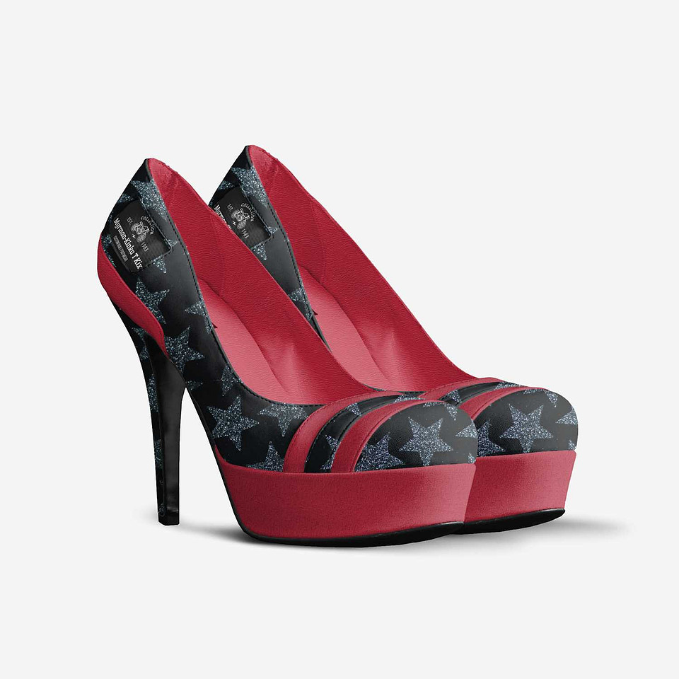 Striped Platform Pumps: Myrman