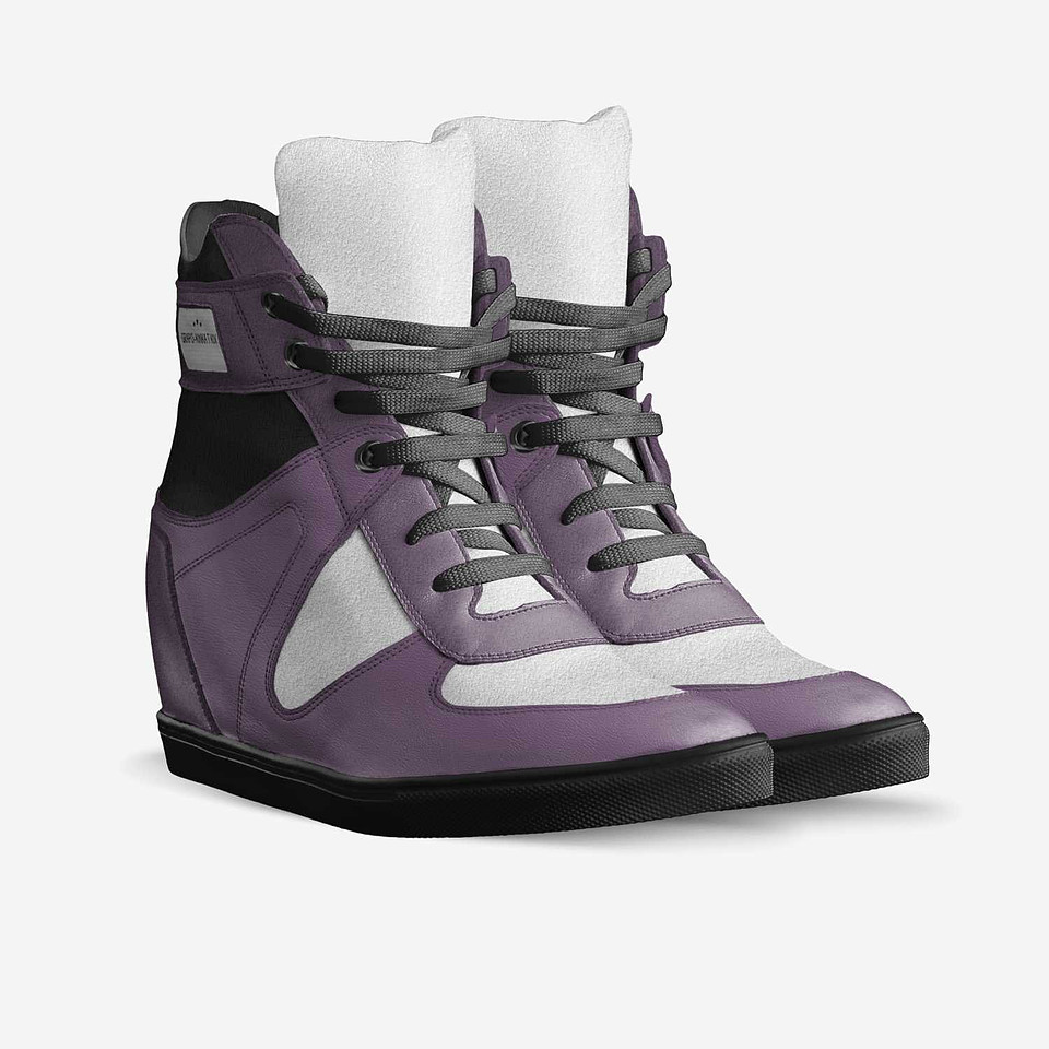 Lace Up Wedge Sneakers: Grapo