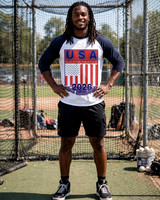 U.S.A. WTP CG 2026: Basic 3/4 Sleeve T-Shirt (White/Navy)