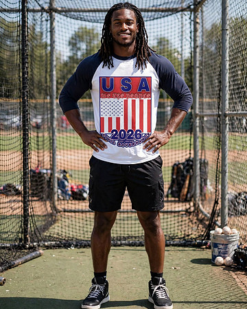 U.S.A. WTP CG 2026: Basic 3/4 Sleeve T-Shirt (White/Navy)