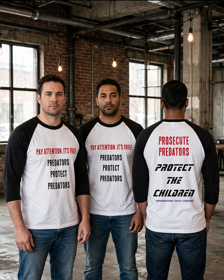Protect The Children - P3: Baseball Style ¾ Raglan Sleeve T-Shirt (White/Black)