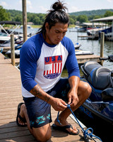 Civil Governance: Baseball Style ¾ Raglan Sleeve T-Shirt (White/Blue)