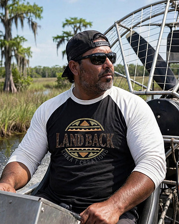Land Back Above & Below: Baseball Style ¾ Raglan Sleeve T-Shirt (Black/White)
