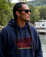 Landback Feather Flyer: Premium Oversized Hoodie (Midnight Navy)