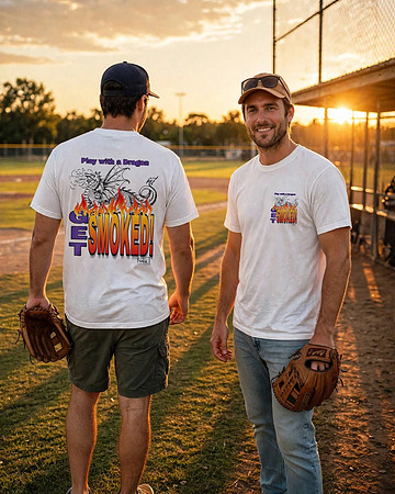 Value T-Shirt (White): Play With A Dragon. Get Smoked