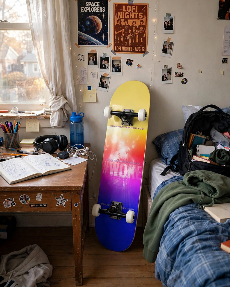 Skateboard: #WOKE (pink)