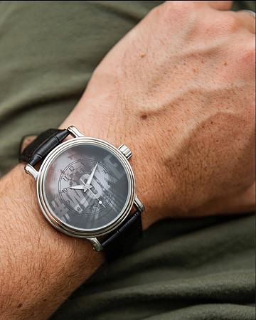 Black Vintage Leather Mens Wrist Watch: #WOKE (rbg)