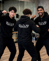 Adult Pullover Hoodie (Black): 24x7x365 Never Give Up (White Text)