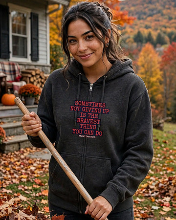 Zipped Hoodie: Sometimes Not Giving Up Is The Bravest Thing You Can Do