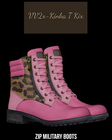 Zip Military Boots (Pink): VV2x