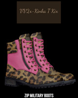 Zip Military Boots (Leopard): VV2x