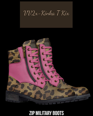 Zip Military Boots (Leopard): VV2x