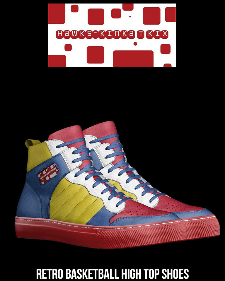 Retro Basketball High Top Shoes (Red): Hawks