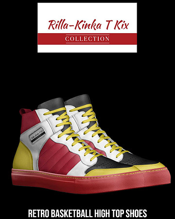 Retro Basketball High Top Shoes (Red): Rilla