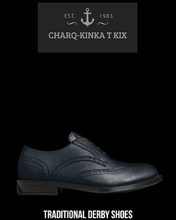 Traditional Derby Shoes (Navy): Charq