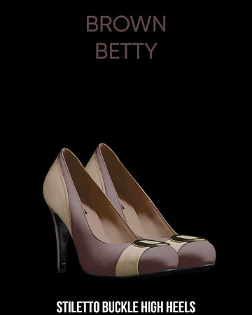 Stiletto Buckle High Heels: Brown Betty