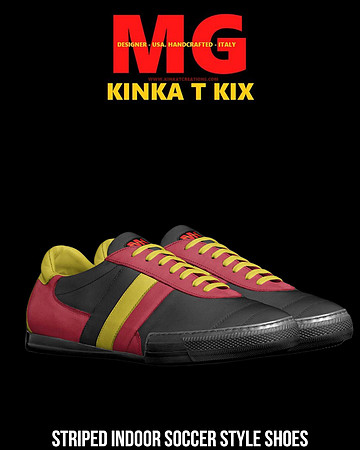 Striped Indoor Soccer Style Shoes: M.G.