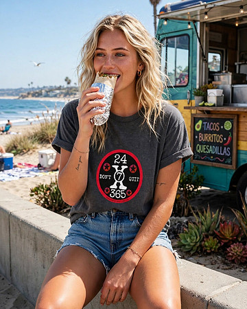 Relaxed Fit T-Shirt (Navy): 24x7x365 Don't Quit