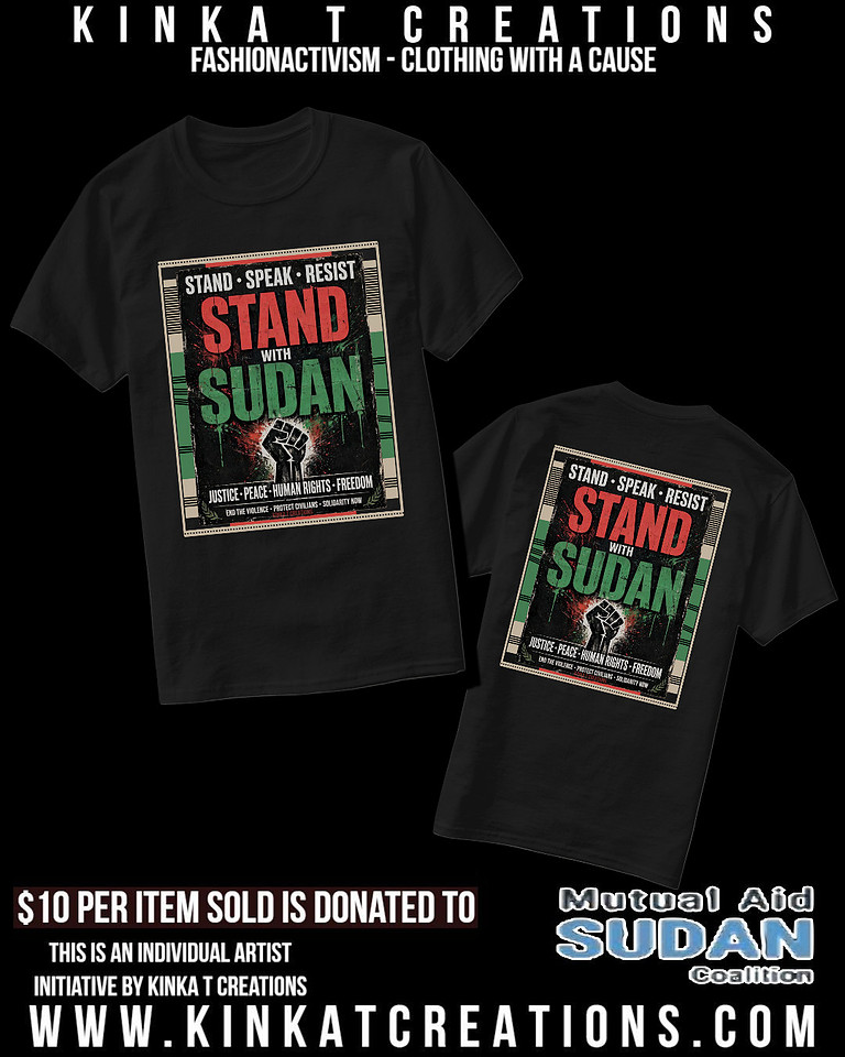 Basic Dark T-Shirt (Black): Stand With Sudan