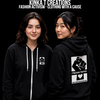 Full Zip Women's Hoodie (Black) Freedom Fighter