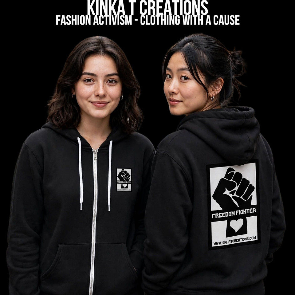 Full Zip Women's Hoodie (Black) Freedom Fighter