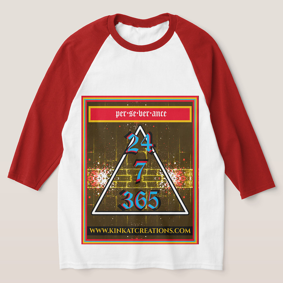 ($31.65) Basic 3/4 Sleeve Raglan T-Shirt: 24x7x36 Perseverance