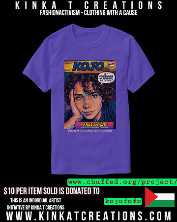 Basic Dark T-Shirt (Purple): Kojo From Gaza