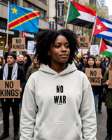 Premium Oversized Hoodie (Bone): No War