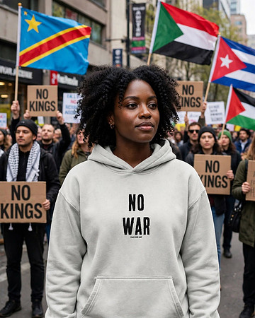 Premium Oversized Hoodie (Bone): No War