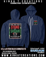 Adult Zip-Up Hoodie (Navy): Stand With Sudan