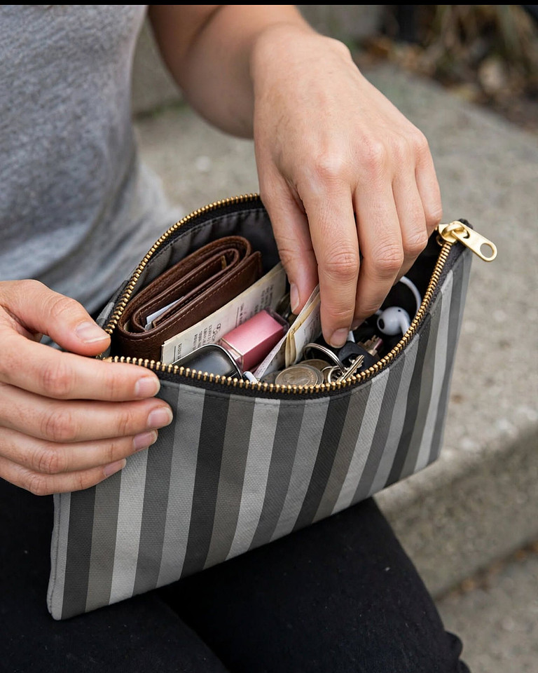 Zipper Pouch: Être Modeste (Modest Being)