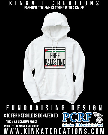 Adult Pullover Hoodie (White): Free Palestine - I Stand In Solidarity