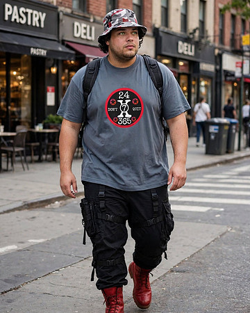 Oversized T-Shirt (Navy): 24x7x365 Don't Quit