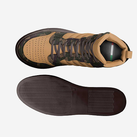Retro Basketball High Top Shoes (Tan): Rambot