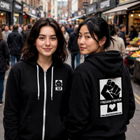 Full Zip Hoodie (Black): Freedom Fighter