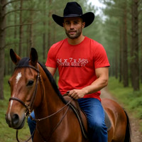 Bella+Canvas Jersey Short Sleeve T-Shirt (Red): 24x7x365 Never Give Up (White Text)