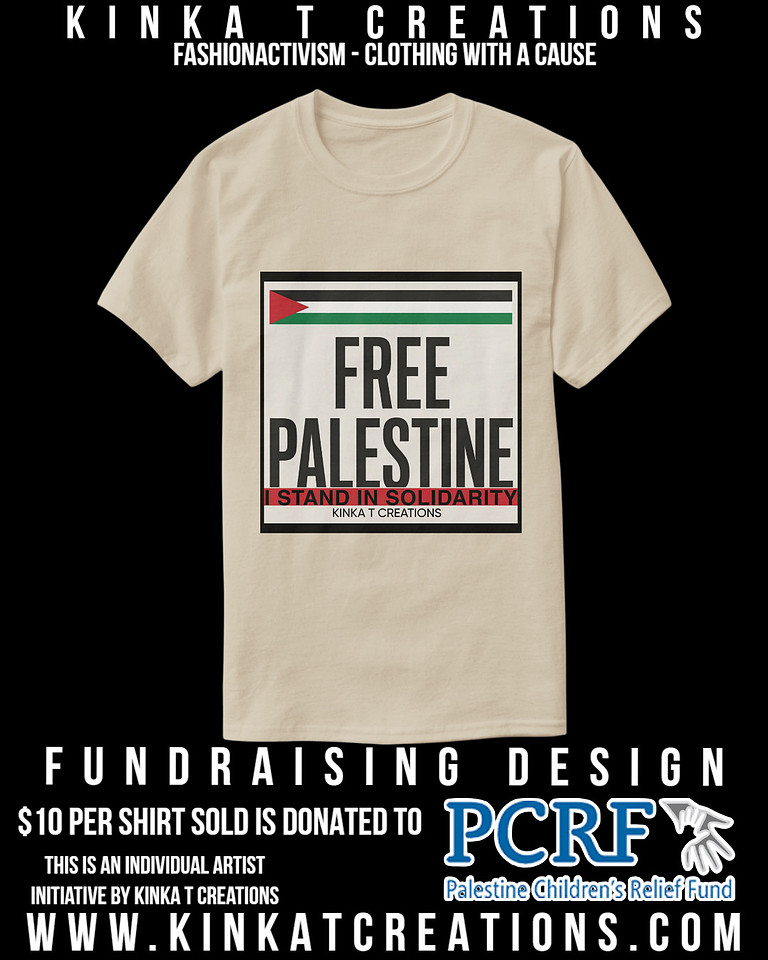 Basic T-Shirt (Sand): Free Palestine - I Stand In Solidarity