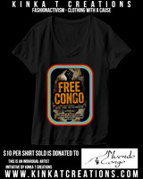 Basic V-Neck T-Shirt (Black): Free Congo